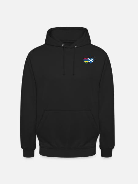 Mauritius Scotland Flag Heart - Unisex Hoodie - black