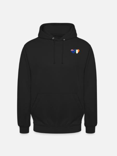 Neuseeland Irland Flagge Herz - Unisex Hoodie - Schwarz