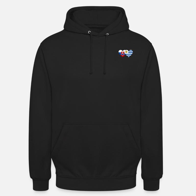 Slovaquie Uruguay Drapeau du cœur - Sweat-shirt à capuche unisexe - noir