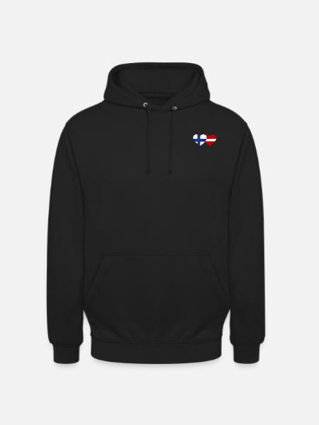 Finland Latvia Flag Heart - Unisex Hoodie - black