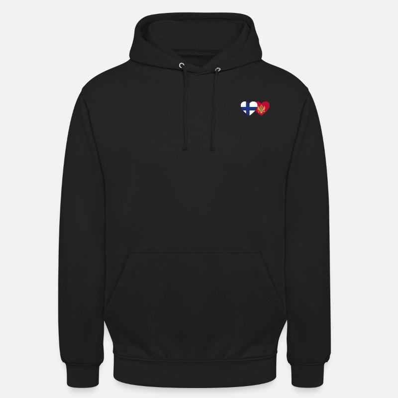 Finlande Montanegro Drapeau Coeur - Sweat-shirt à capuche unisexe - noir