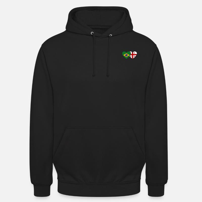 Brésil Géorgie Drapeau Coeur - Sweat-shirt à capuche unisexe - noir