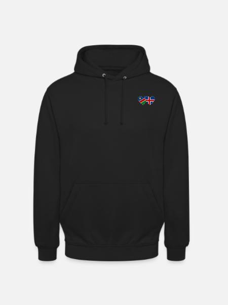 Namibia Iceland Flag Heart - Unisex Hoodie - black