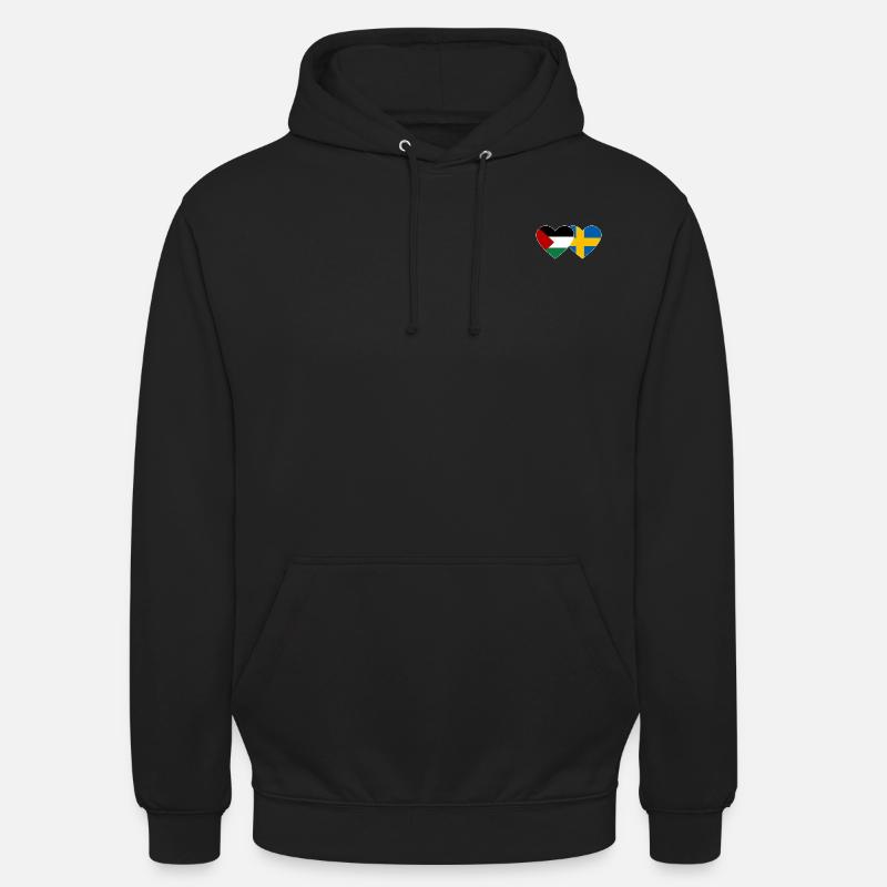 Palestine Suède Drapeau Coeur - Sweat-shirt à capuche unisexe - noir