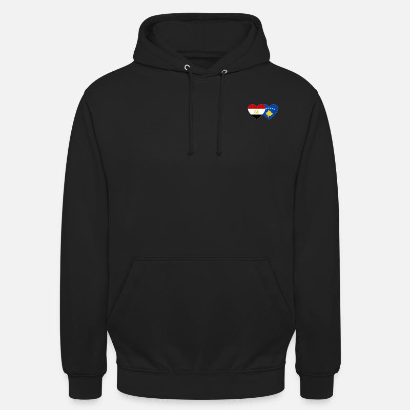 Egypte Kosovo Drapeau Coeur - Sweat-shirt à capuche unisexe - noir