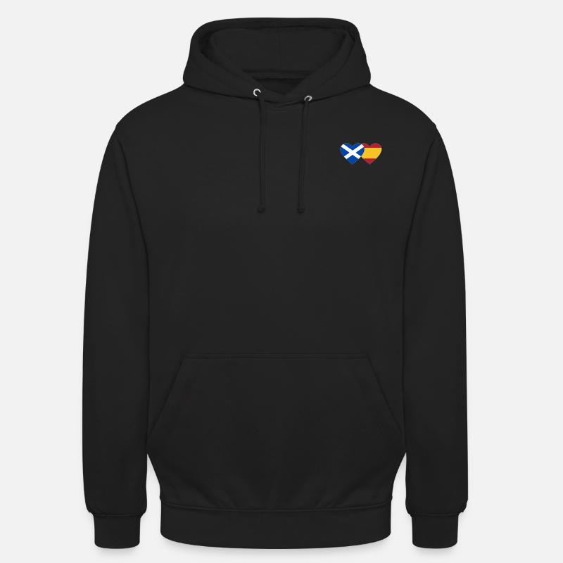 Ecosse Espagne Drapeau Coeur - Sweat-shirt à capuche unisexe - noir
