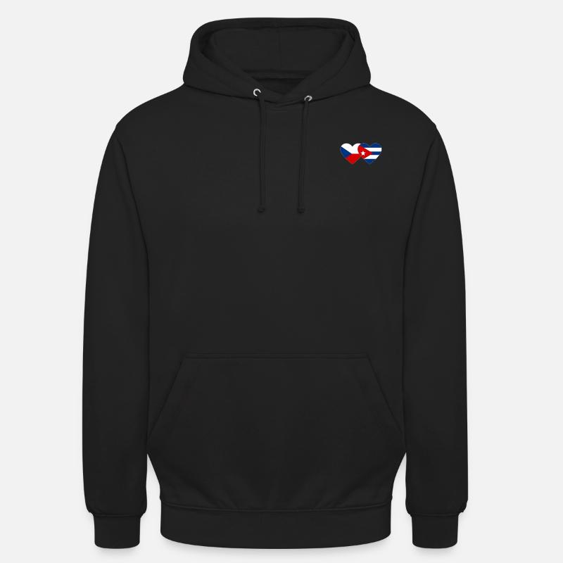 République tchèque Cuba Drapeau Coeur - Sweat-shirt à capuche unisexe - noir