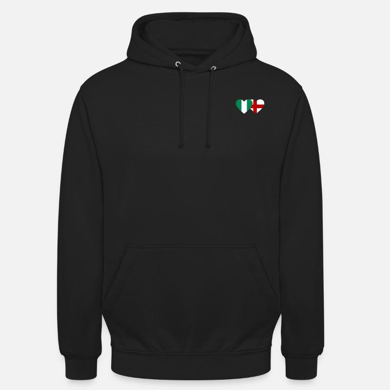 Nigeria Angleterre Drapeau Coeur - Sweat-shirt à capuche unisexe - noir