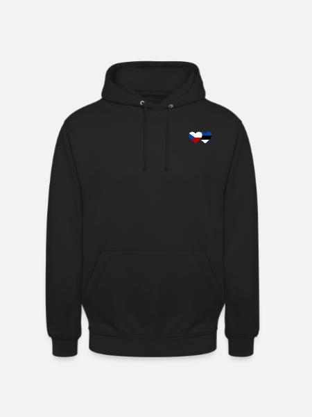 République tchèque Estonie Drapeau Coeur - Sweat-shirt à capuche unisexe - noir