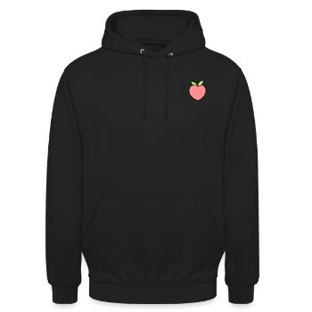 Pfirsich - Unisex Hoodie - Schwarz - Vorne - Alina (178cm) & Michal (187cm)