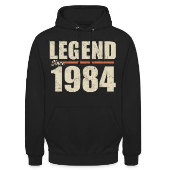 Geburtstag 1984 | Legende seit 1984 - Unisex Hoodie - Schwarz - Vorne - Alina (178cm) & Michal (187cm)