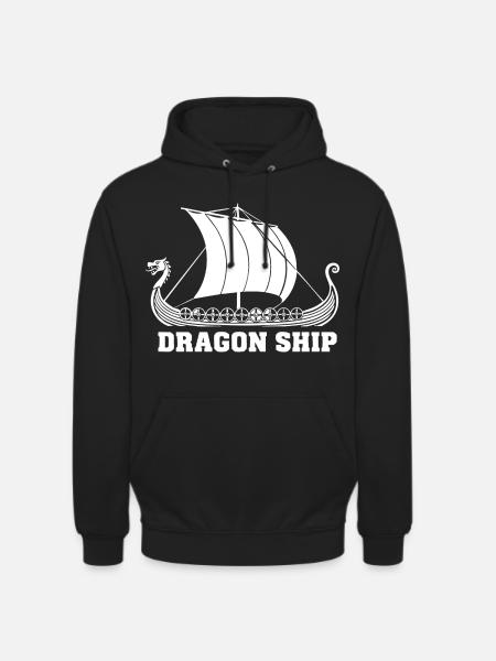 Drakkar-Drachen-Schiff Wikinger-Norse-Schiff - Unisex Hoodie - Schwarz