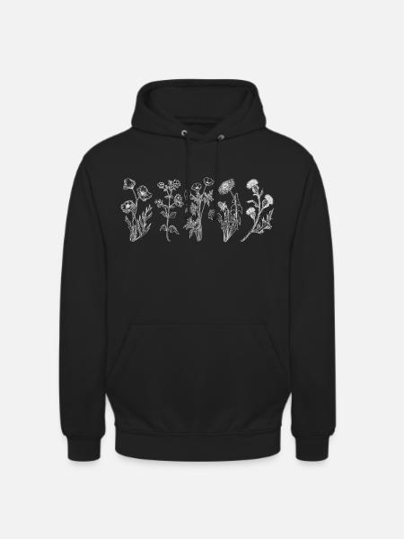 Wildflower Shirt, Wild Flowers Tshirt, X69Z FLORAL - Unisex Hoodie - black