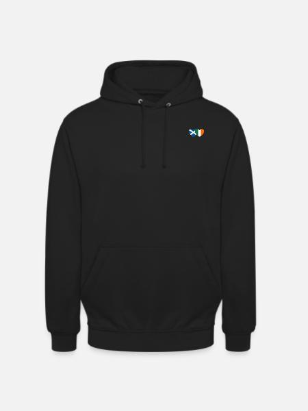 Scotland Ireland Flag Heart - Unisex Hoodie - black