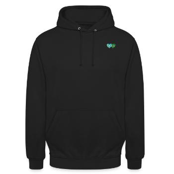 Kasachstan Brasilien Flagge Herz - Unisex Hoodie - Schwarz - Vorne - Alina (178cm) & Michal (187cm)