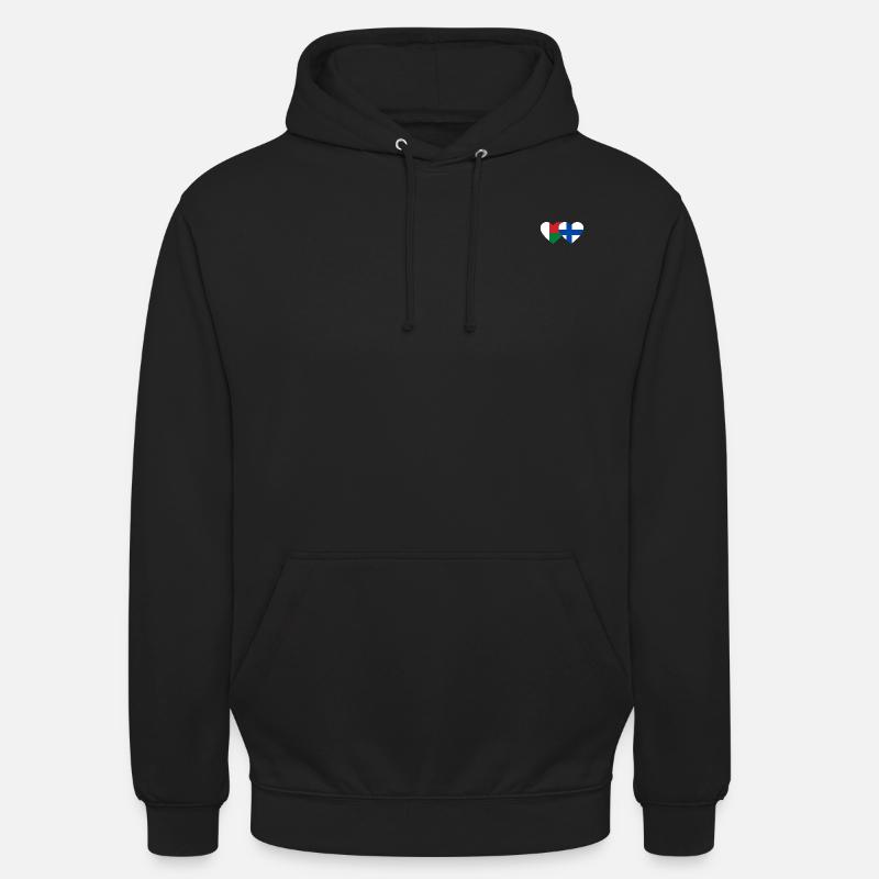 Madagascar Finlande Drapeau du Cœur - Sweat-shirt à capuche unisexe - noir
