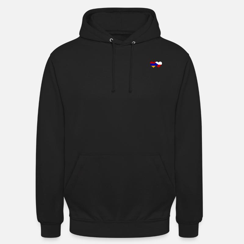 Arménie République tchèque Drapeau Coeur - Sweat-shirt à capuche unisexe - noir