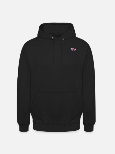 Slovakia Croatia flag heart used - Unisex Hoodie - black