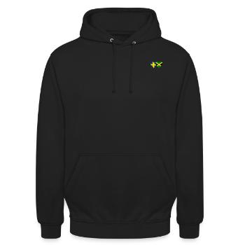 Schweden Jamaika Flagge Herz - Unisex Hoodie - Schwarz - Vorne - Alina (178cm) & Michal (187cm)