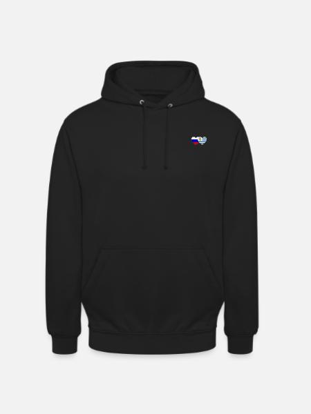 Russie Uruguay Flag Heart - Sweat-shirt à capuche unisexe - noir
