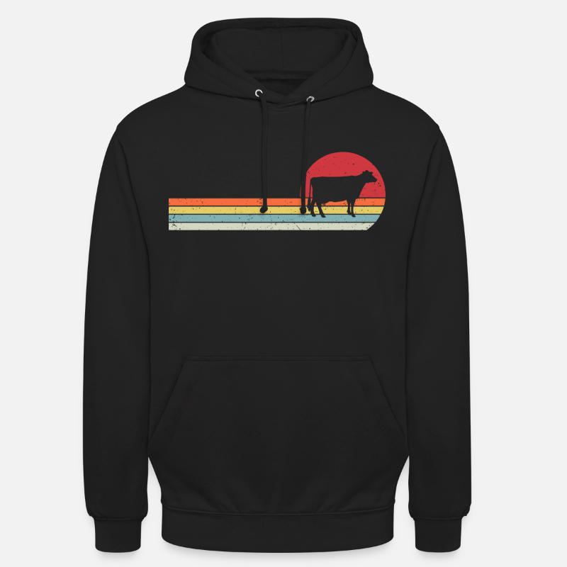 Vaches retro vache - Sweat-shirt à capuche unisexe - noir