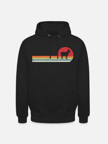 Retro Ziege T-Shirt - Unisex Hoodie - Schwarz