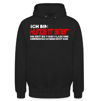 Hundetrainer Tshirt Geschenk Weihnachten Hund - Unisex Hoodie - Schwarz - Vorne - Alina (178cm) & Michal (187cm)
