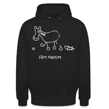 färt kaputt, kaputtes Pferd, lustiges Pferd, krank - Unisex Hoodie - Schwarz - Vorne - Alina (178cm) & Michal (187cm)
