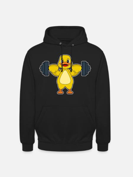 Duck Bodybuilder Barbell Bodybuilding - Unisex Hoodie - black