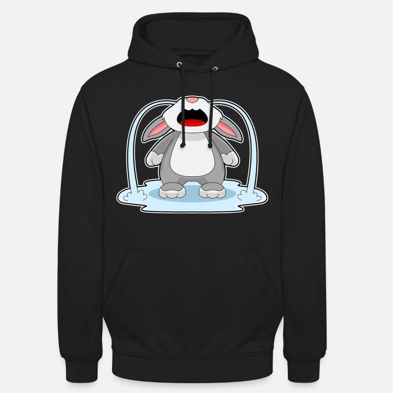 Lapin triste - Sweat-shirt à capuche unisexe - noir