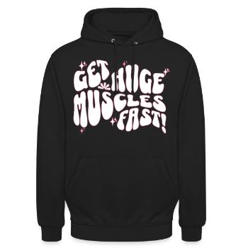 Big Muscles Fun Slogan Design - Unisex Hoodie - black - Front - Alina (178cm) & Michal (187cm)