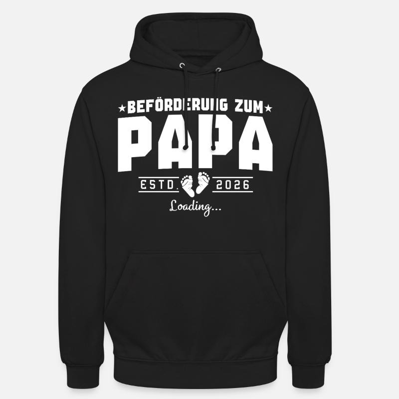 Papa 2026 loading Werdender Vater - Unisex Hoodie - Schwarz