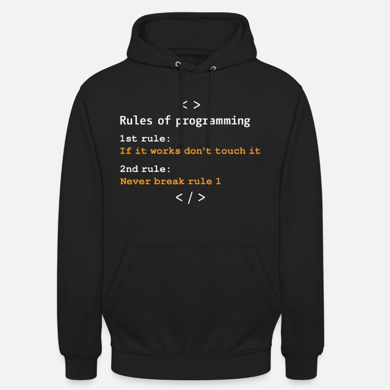 Regeln der Programmierung - Unisex Hoodie - Schwarz