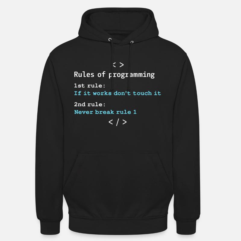 Règles de programmation - Sweat-shirt à capuche unisexe - noir