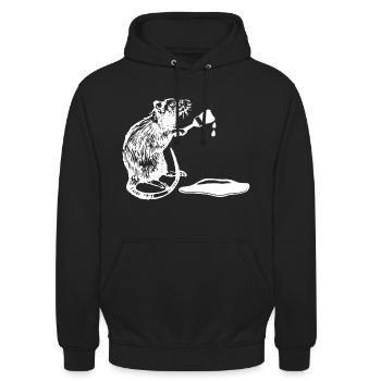 Pinsel Künstler Ratte - Unisex Hoodie - Schwarz - Vorne - Alina (178cm) & Michal (187cm)