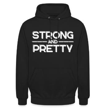 Strong and pretty - Workout - Unisex Hoodie - black - Front - Alina (178cm) & Michal (187cm)