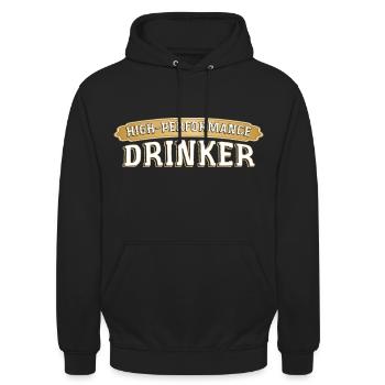 High-Performance Drinker Tee - For Party Lovers - Unisex Hoodie - black - Front - Alina (178cm) & Michal (187cm)