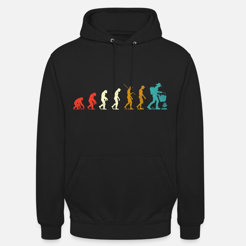 Evolution der Morcheln - Unisex Hoodie - Schwarz