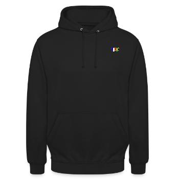 Frankreich Jamaika Flagge Herz - Unisex Hoodie - Schwarz - Vorne - Alina (178cm) & Michal (187cm)