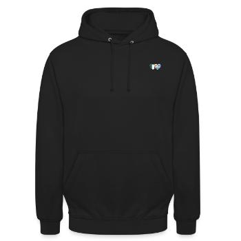 Italien Uruguay Flagge Herz - Unisex Hoodie - Schwarz - Vorne - Alina (178cm) & Michal (187cm)