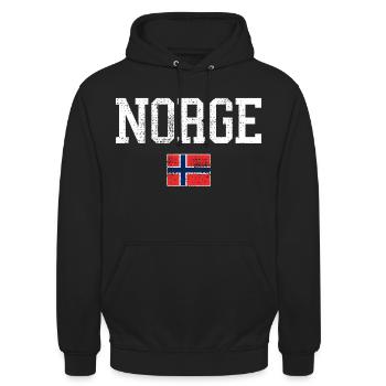 Norge - Unisex-hettegenser - svart - Foran - Alina (178cm) & Michal (187cm)