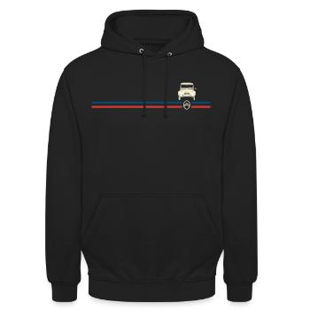Citroën Logo Stripes 2CV - Sweat-shirt à capuche unisexe - noir - Devant - Alina (178cm) & Michal (187cm)
