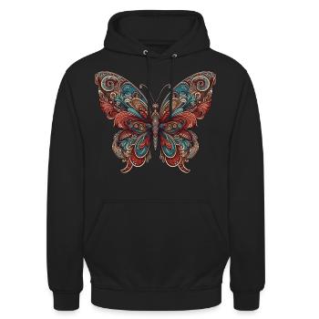 Majestic Butterfly - Unisex Hoodie - Schwarz - Vorne - Alina (178cm) & Michal (187cm)