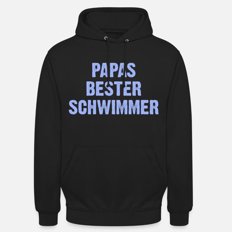 Papas Bester Schwimmer - Unisex Hoodie - Schwarz