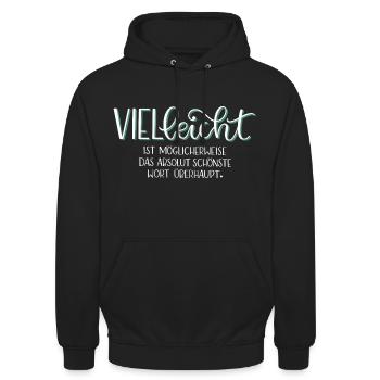 Vielleicht - Unisex Hoodie - Schwarz - Vorne - Alina (178cm) & Michal (187cm)