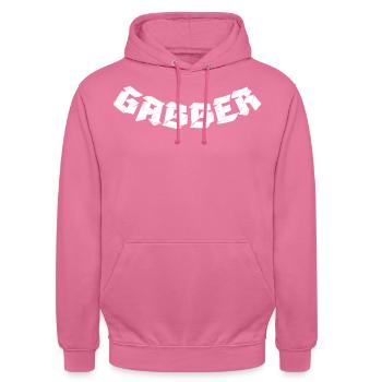 Gabber Hardcore Techno Rave - Unisex Hoodie - Pink - Vorne - Alina (178cm) & Michal (187cm)
