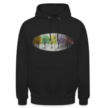 bunt winter wald winterwald - Unisex Hoodie - Schwarz - Vorne - Alina (178cm) & Michal (187cm)