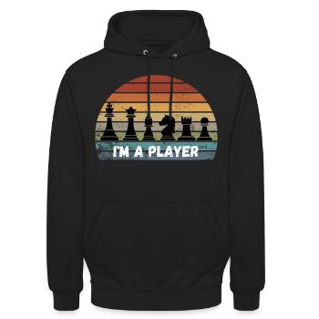 Chess Saying Gift Checkmate Queens Gambit - Sweat-shirt à capuche unisexe - noir - Devant - Alina (178cm) & Michal (187cm)