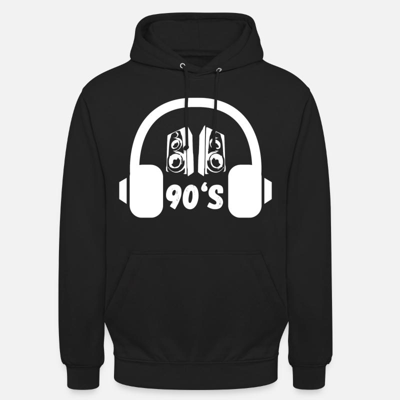 90er Kopfhörer Retro - Unisex Hoodie - Schwarz