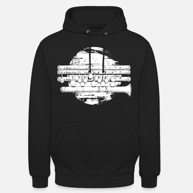Dessin de flûte traversière - Sweat-shirt à capuche unisexe - noir